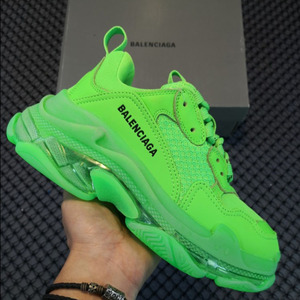 U. S. UNA Tripla S Scarpa In Pelle Trasparente Del Progettista Famoso Marchi di Moda Bianco Balencia Scarpe Da Tennis - Product Image 5