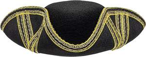Sombreros de fiesta divertidos de Halloween Sombrero de tricornio de estilo colonial-Guerra revolucionaria Deluxe Sombrero de tricornio colonial - Product Image 3