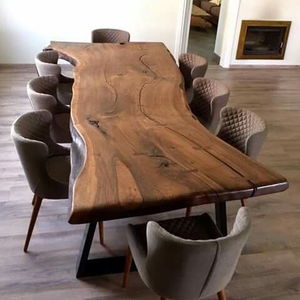 <span class=keywords><strong>Madera</strong></span> maciza de nogal sudamericano de lujo, moderna, económica y de moda, con borde natural, para restaurante, comedor. - Product Image 5