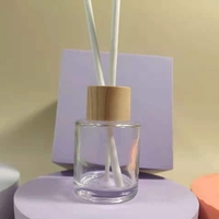 Botol Kaca Penyebar Aroma Reed Silinder Mini 20Ml 30Ml dengan Tutup Dekoratif