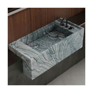 Pabrik grosir batu Solid kabinet batu kamar mandi Vanity kualitas tinggi marmer wastafel kamar mandi Vanity marmer