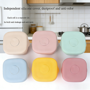 Boîte de conservation alimentaire en silicone personnalisée en usine - Contenant de conservation pour réfrigérateur pour aliments pour bébés et enfants, boîte bento sans BPA pour la préparation des <span class=keywords><strong>repas</strong></span> - Product Image 4