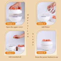 Diffuseur d'arômes Fire 360ml USB, garantie 1 an, humidificateur à brume froide avec pierres de sel de cristal et simulation de flamme 3D pour huiles essentielles