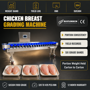 Seleccionadora Industrial por Peso Acero Inoxidable Grado Alimenticio Variador <span class=keywords><strong>de</strong></span> Frecuencia VFD para Pechuga <span class=keywords><strong>de</strong></span> Pollo Aves - Product Image 1