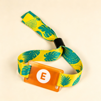 Bracelet en tissu NFC personnalisé avec carte PVC et code QR |   Verrou de sécurité à usage unique pour le contrôle d'accès aux événements, festivals et concerts