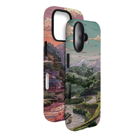 Coque de téléphone antichoc en PC avec motif cœur léopard imprimé par sublimation 2D pour iPhone 16 Pro Max 17 18