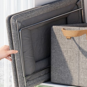 Organizador de armario plegable de gran capacidad para ahorrar espacio, caja de almacenamiento de ropa de tela impermeable con marco de acero - Product Image 3