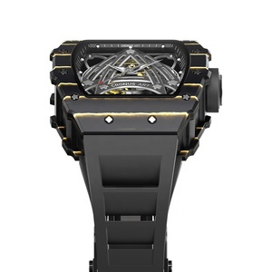Montre mécanique automatique à tourbillon pour homme, design personnalisé OEM, marque privée, style fibre de carbone, squelette, - Product Image 3