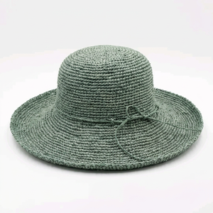 <b>Women</b> Raffia Straw Bucket <b>Sun</b> <b>Hat</b> Wide Brim Foldable Handmade Beach Travel Outdoor Cap - Product Image 1