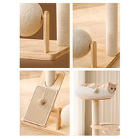 Promotion : Griffoir vertical moderne de luxe en bois massif à 4 niveaux pour chat, avec plateau en sisal, écologique et durable