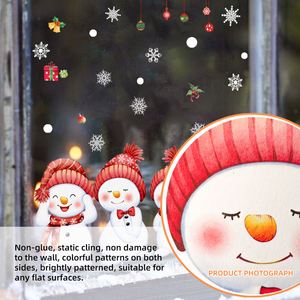 Adhesivo Electrostático para Ventana con Diseño de Muñeco de Nieve de Dibujos Animados, Multiexpresión, Impresión a Doble Cara - Product Image 4