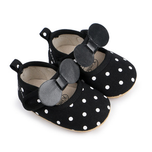 Bowknot Black Polka Dot Baby First Walker <b>Shoes</b> Toddler Non-Slip Rubber Soft-Sole Baby Prewalker <b>Shoes</b> Baby Princess <b>Shoes</b> - Product Image 6