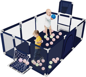 2 <span class=keywords><strong>Panier</strong></span> <span class=keywords><strong>de</strong></span> Buts <span class=keywords><strong>de</strong></span> Football Multifonctionnel Bébé 230cm Clôture <span class=keywords><strong>de</strong></span> Sécurité Renforcée Bassin à Balles Rectangle Portable Intérieur Parc pour Enfants 30 Balles - Product Image 1