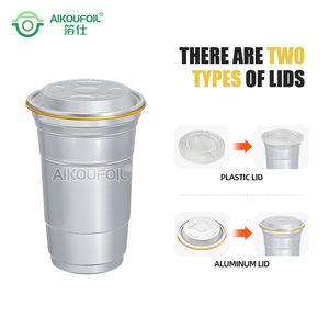 Personnaliser la fête en plein air écologique réutilisable boisson froide tasses à boire <span class=keywords><strong>gobelet</strong></span> jetable en aluminium avec couvercle - Product Image 4