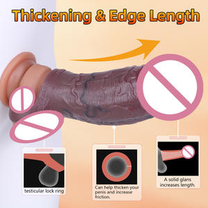 Schwarze Simulations-Penishülle mit Hohlraum, Penisring aus Silikonleder für Männer, lang, dick, Cross-Border-Modell 8115-8128 - Product Image 2