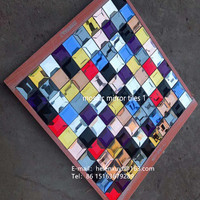 Miroir en verre biseauté brillant, mosaïque Art Déco, carrelage mural décoratif 12x12