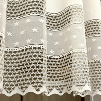 Cortinas de Encaje con Bordado de Estrellas y Filtro de Luz Estilo Rústico para Sala de Estar y Dormitorio