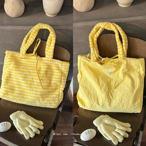 Sac de plage rayé en fourrure, grande capacité, sac à bandoulière, sac polyvalent simple et polyutile, sac fourre-tout - Product Image 5