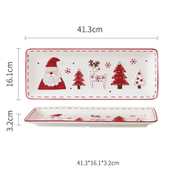 Ensemble de vaisselle de Noël très vendu, assiette, bol, plat à assaisonnement, vaisselle en céramique, design Père Noël, bol, tasse, jetable