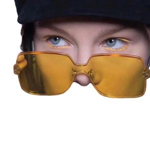 Gafas de Sol Cuadradas Vintage con Logotipo Personalizado de Moda 2020, Gafas de Sol Extra Grandes sin Montura con Protección UV400 para Mujer - Product Image 2