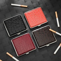 TERWIN Boîte à cigarettes en cuir de haute qualité, vente en gros, style classique, portable, luxe, étui à cigarettes en métal personnalisé
