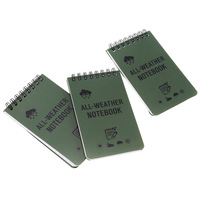 Libreta Táctica Personalizada Impermeable de Bolsillo para Todo Clima con Espiral Superior y Papel Cuadriculado para Actividades al Aire Libre