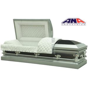 Ataúd Metálico Funerario Personalizado ANA con Acabado Negro y Plateado, Compra Ataúdes con Asas - Product Image 1