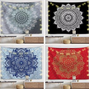 Indien Bohème Lotus Fleur Sarcelle Mandala Tapis <span class=keywords><strong>Tapisserie</strong></span> Tenture Literie Tapisseries - Product Image 5