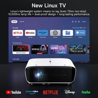 Projecteur Android TV en gros, OEM personnalisé, système Google, 1080p natif, 1850 ANSI, mise au point automatique TOF, WiFi 6, BT pour les acheteurs professionnels
