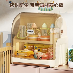 Baby Bottle Storage <b>Box</b> With Lid Rectangular Transparent Dish Rack For Baby Feeding Items - Product Image 3