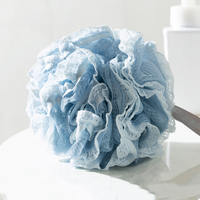 Éponge de bain en loofah et filet de dentelle, ensemble 2-en-1, grand bouquet de douche 60g, pouf exfoliant pour le corps, accessoires de bain