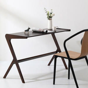 Nordic Style Solid Wood <b>Desk</b> White Top Natural Wood Legs Modern Minimalist Study Table For Home Office - Product Image 3