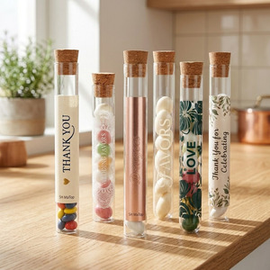 Tube en verre multi-usages avec bouchon en liège pour la maison, l'hôtel, le café - Product Image 4