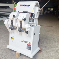Machine à poncer et à polir à double bande pour le bois, pour le débavurage et le ponçage de bâtons, tiges et barres rondes en bois