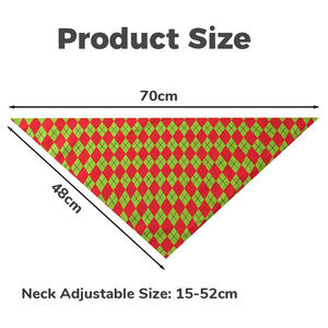وشاح للكلاب لعيد الميلاد بطباعة مزدوجة الجانب، نمط شجرة عيد الميلاد وسانتا كلوز، مصنوع من البوليستر للصيف - Product Image 6