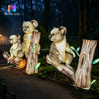 Installations lumineuses en fer en forme d'animaux sur le thème de la forêt - Durables, imperméables, pour la décoration de visites nocturnes en extérieur, personnalisables