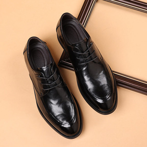 Zapatos Oxford de Cuero Genuino para Hombre, con Punta en Pico, Transpirables, para Oficina y Vestir, con Suela de Goma Negra Sólida - Product Image 3