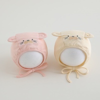 Bonnet bébé unisexe en pur coton avec motif animal, respirant et chaud pour le printemps et l'automne