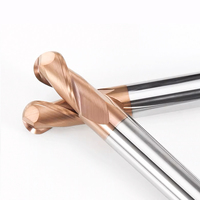 Fresa de punta esférica de acero de tungsteno de dos flautas afiladas de alta precisión para contorneado 3D