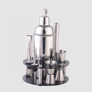 Acrylic Stand Bar Set With Stand Creation Factory Direct Customizable Rotate Circular Acrylic Frame Stand 304 Stainless Steel Bar Accessory Tools Bartender Set