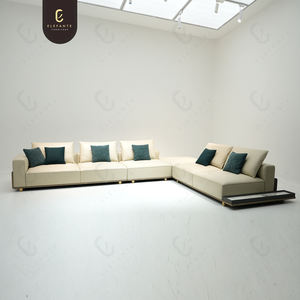 Villa de lujo con luz italiana, sala de estar, sofá Modular grande, muebles de diseño, conjunto de sofá de esquina de cuero blanco moderno de gama alta - Product Image 5