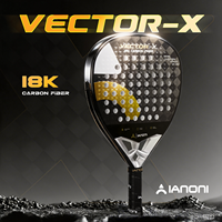 Raquette de padel professionnelle Caston Sports VECTOR-X -Gold 18K en fibre de carbone avec noyau en mousse à mémoire de forme EVA haute densité