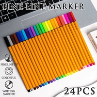 Ensemble de stylos feutres à pointe fine colorés, marqueurs imperméables avec papeterie de bureau et scolaire, cadeau, outils de dessin pour la classe