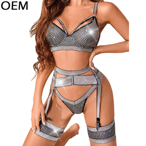 Usine de haute qualité Sexy Design personnalisé femmes Sexy <span class=keywords><strong>Mature</strong></span> Tube Lingeries ensemble grande taille 3/4 tasse Lingerie <span class=keywords><strong>Dame</strong></span> - Product Image 1