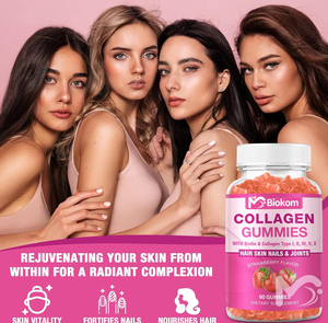 OEM自社ブランド2000mgコラーゲンガムヘアスキンと爪ビオチン入り,ビタミンC & 亜鉛女性 & 男性用工場供給 - Product Image 4