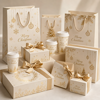 Boîte cadeau magnétique de Noël, boîte pliante de luxe personnalisée en or métallisé, format A4 avec fente pour carte, pour cadeau de fête, vente en gros