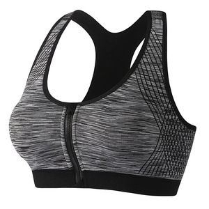 <span class=keywords><strong>Sujetador</strong></span> deportivo sexy personalizable con <span class=keywords><strong>cremallera</strong></span> frontal, top de yoga con diseño de espalda en forma de I, top deportivo para entrenamiento y running con absorción de impactos y efecto push-up - Product Image 5