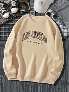 Sweat-shirt pour homme avec imprimé lettres Los Angeles, super doux, décontracté, pull-over 100% polyester, séchage rapide, respirant, élégant pour le printemps/l'automne - Product Image 4