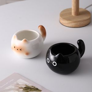ถ้วยกาแฟเซรามิกรูปแมวสีขาวขนาด210มล. แก้วสำหรับคนรักแมวแก้วไมโครเวฟดีไซน์เฉพาะแบบนอร์ดิก - Product Image 4