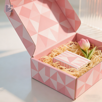 Boîte d'expédition en carton ondulé personnalisée avec logo de marque imprimé or rose pour cosmétiques, vêtements, bijoux, emballages cadeaux, lunettes de soleil